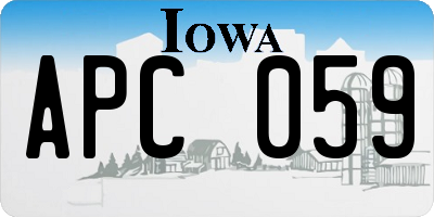 IA license plate APC059
