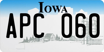 IA license plate APC060