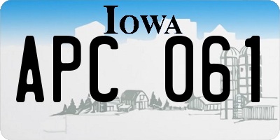 IA license plate APC061