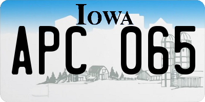 IA license plate APC065