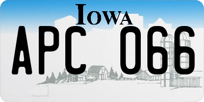 IA license plate APC066