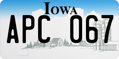 IA license plate APC067