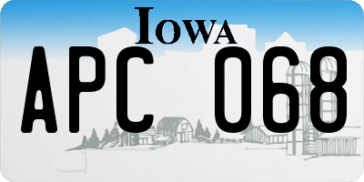 IA license plate APC068