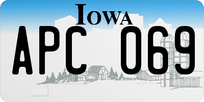 IA license plate APC069