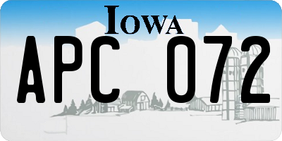 IA license plate APC072