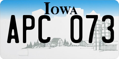 IA license plate APC073