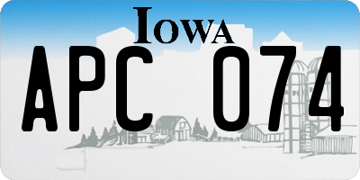 IA license plate APC074