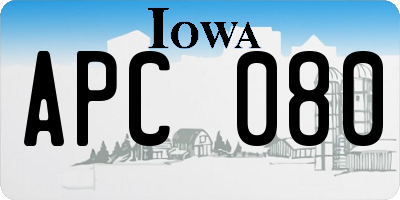 IA license plate APC080