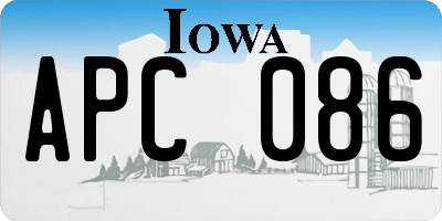 IA license plate APC086