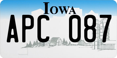 IA license plate APC087