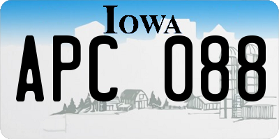 IA license plate APC088