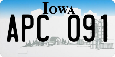 IA license plate APC091