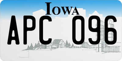IA license plate APC096