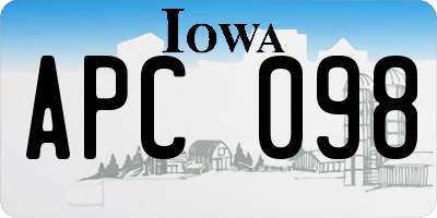 IA license plate APC098
