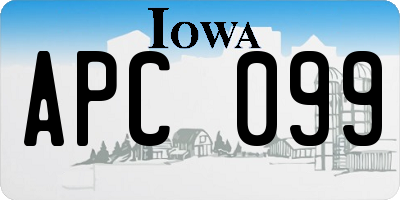 IA license plate APC099