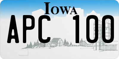 IA license plate APC100