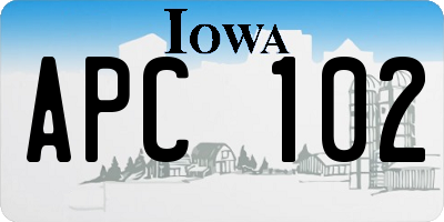 IA license plate APC102