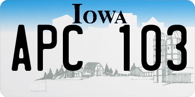 IA license plate APC103