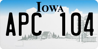 IA license plate APC104