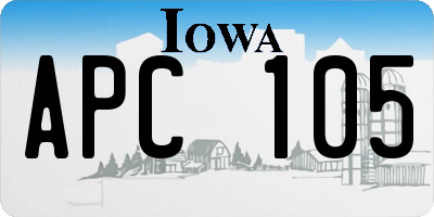 IA license plate APC105