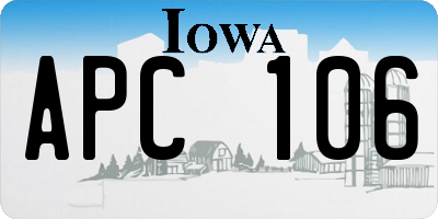 IA license plate APC106