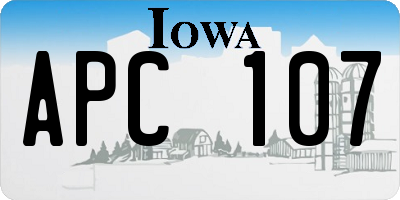 IA license plate APC107