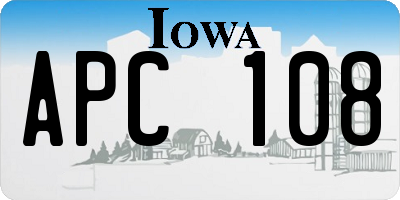 IA license plate APC108