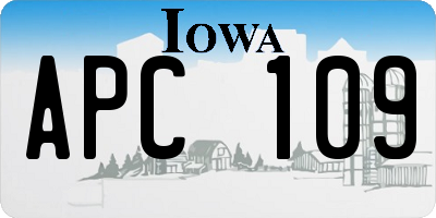 IA license plate APC109