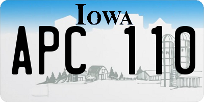 IA license plate APC110