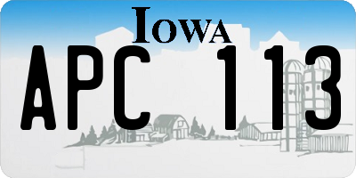 IA license plate APC113