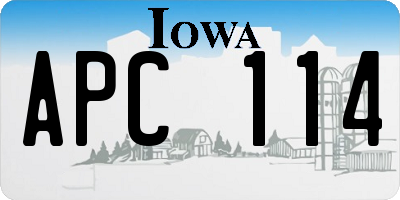 IA license plate APC114
