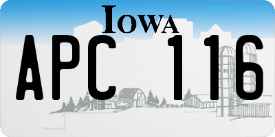 IA license plate APC116