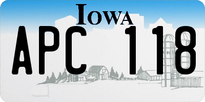 IA license plate APC118