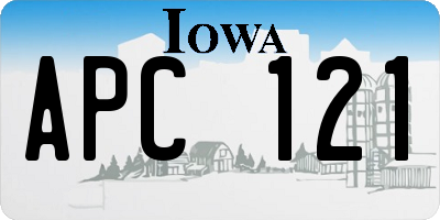 IA license plate APC121