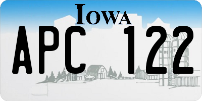 IA license plate APC122