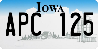 IA license plate APC125