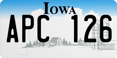 IA license plate APC126