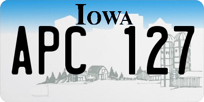 IA license plate APC127