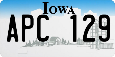 IA license plate APC129