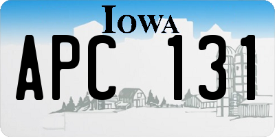 IA license plate APC131