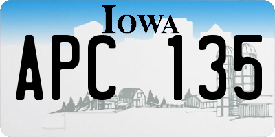 IA license plate APC135