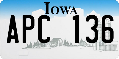 IA license plate APC136