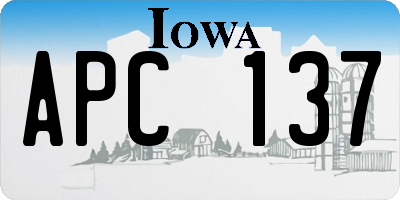 IA license plate APC137