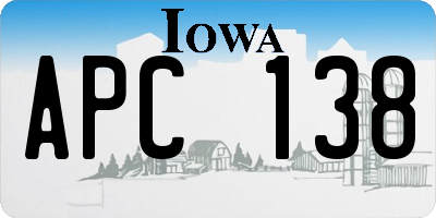 IA license plate APC138