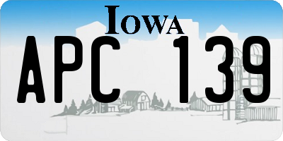 IA license plate APC139