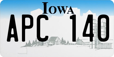 IA license plate APC140