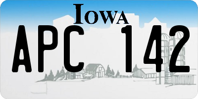 IA license plate APC142