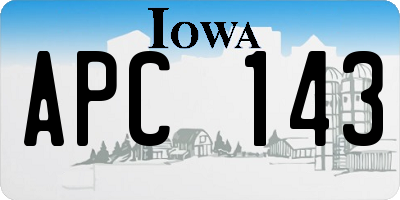 IA license plate APC143