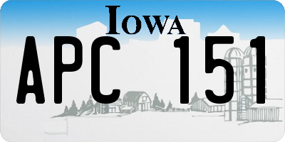 IA license plate APC151