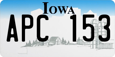 IA license plate APC153